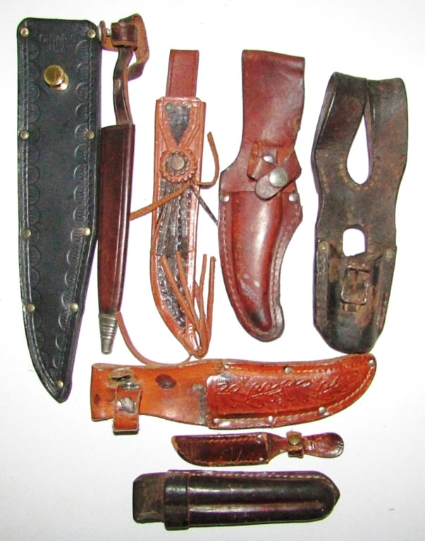 (8) Leather Pocket Knife Sheaths ONLY (1 of 2)