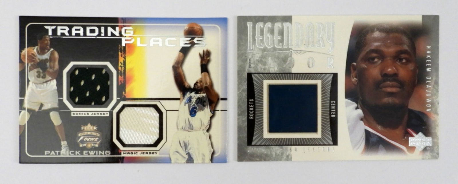 (2) PATCH CARDS - EWING & OLAJUWON (1 of 2)