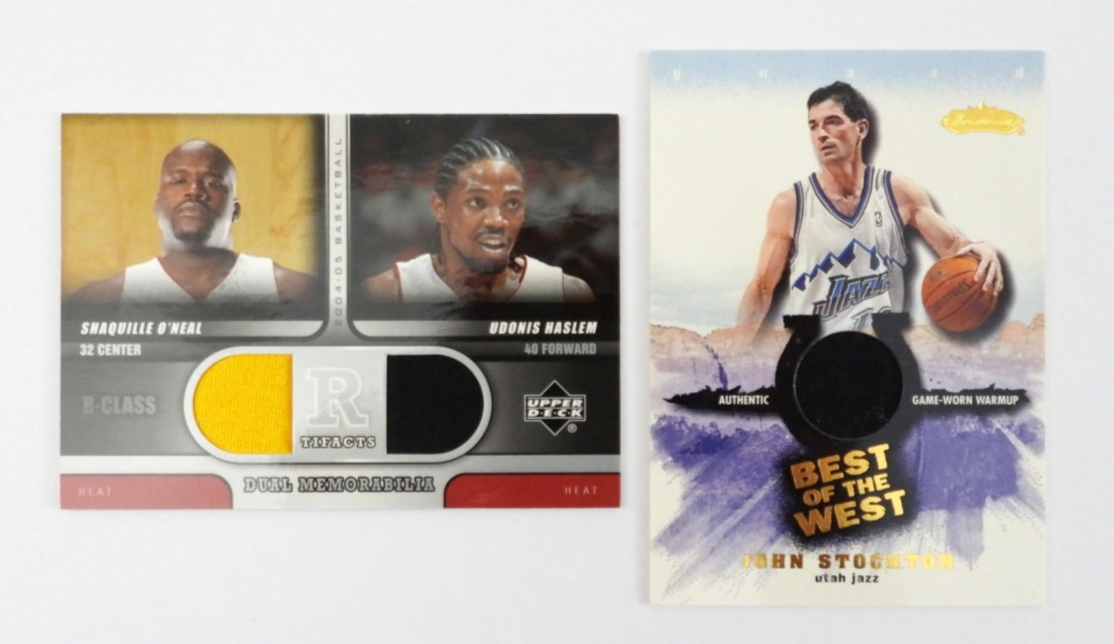(2) PATCH CARDS - JOHN STOCKTON & SHAQ (1 of 2)