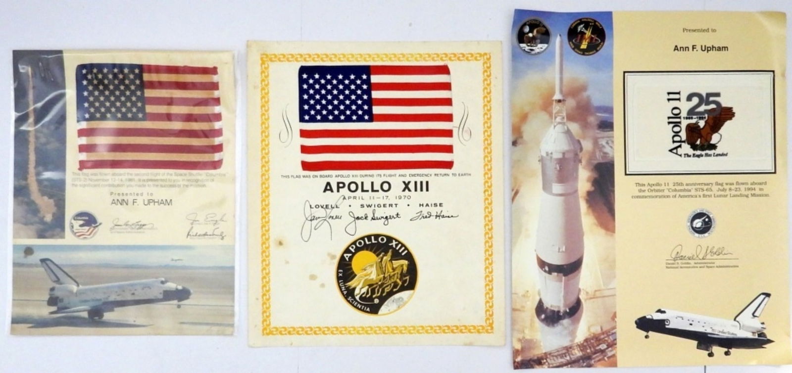 NASA SPACE SHUTTLE FLOWN FLAGS (1 of 5)