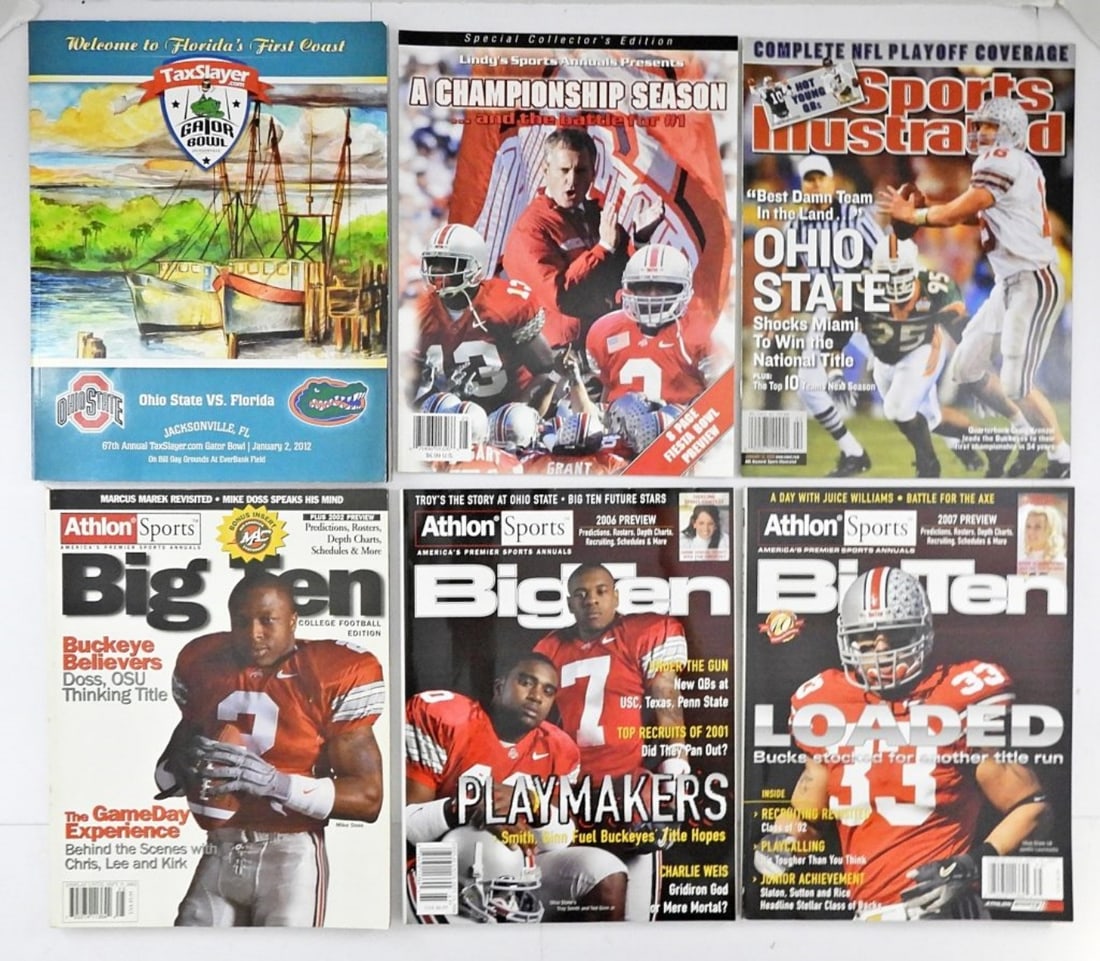(6) OHIO STATE FOOTBALL MAGAZINE VARIETY (1 of 2)