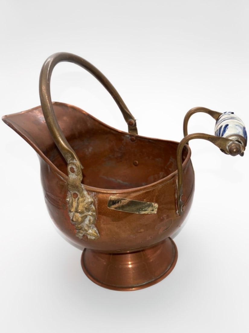 Copper & Brass Ash Scuttle Bucket (1 of 3)