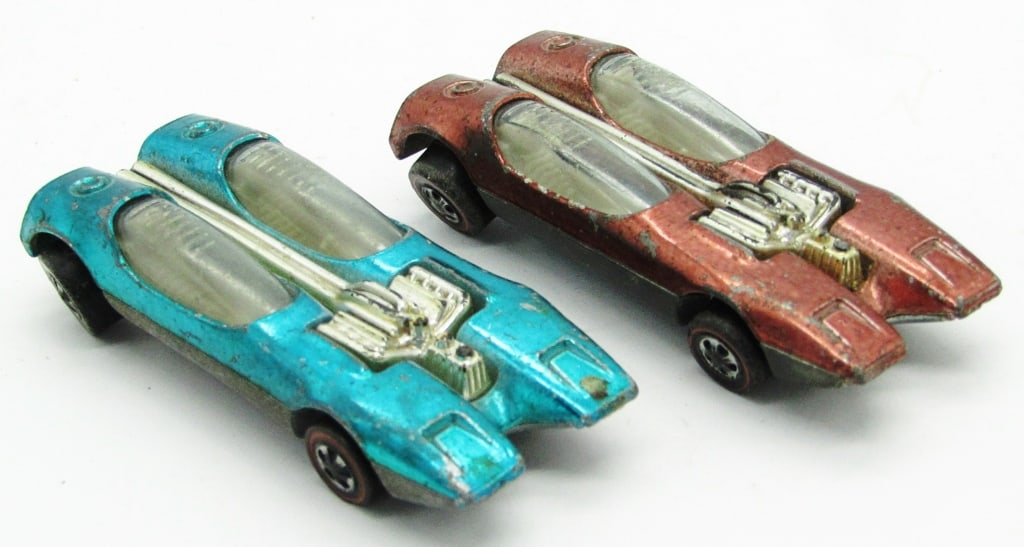 (2) 1968 "Splittin' Image" Redlines Hot Wheel Cars: Used Conditions.