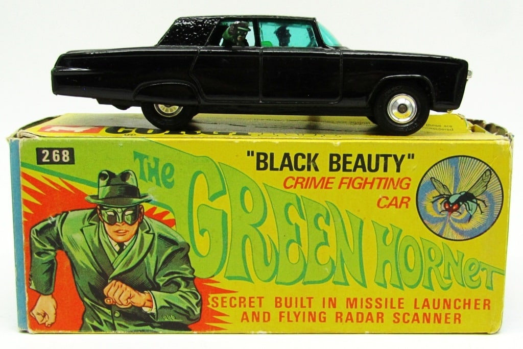 1966 Corgi Toys 268 Green Hornet Black Beauty Car: Die Cast Scale Model; Good Condition in Original Box!