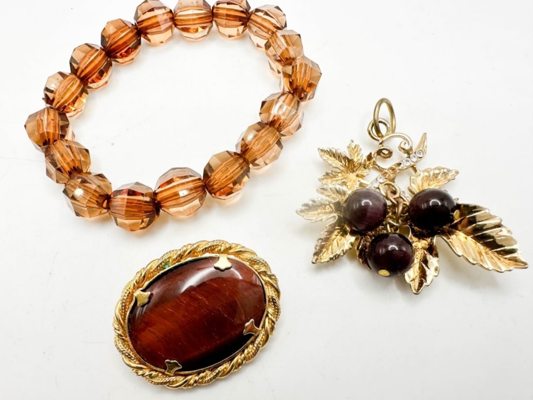 AMBER COLOR BROOCHES + (1 of 2)