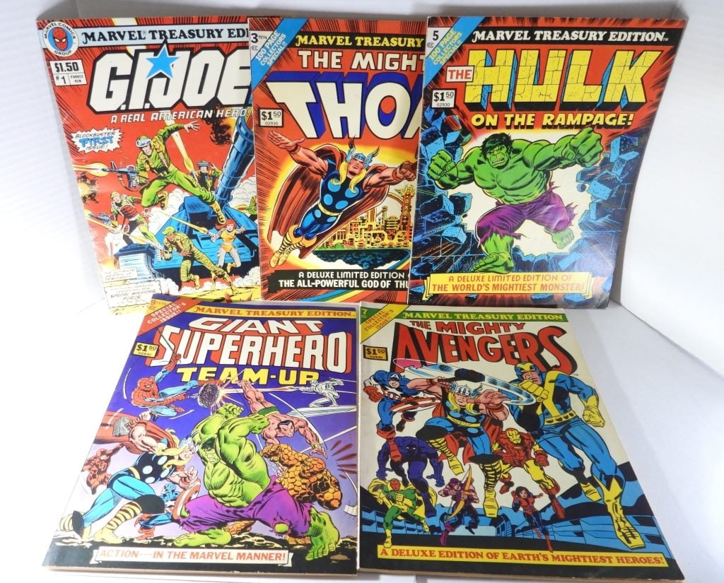 (5) MARVEL TREASURY EDITION GIANT COMICS (1 of 3)