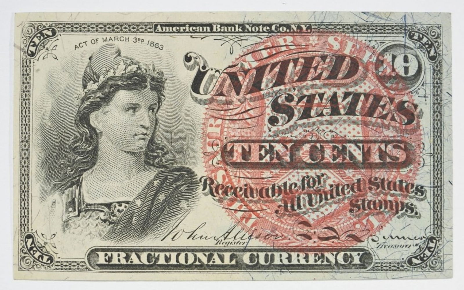 TEN CENTS FRACTIONAL CURRENCY PIECE (1 of 2)