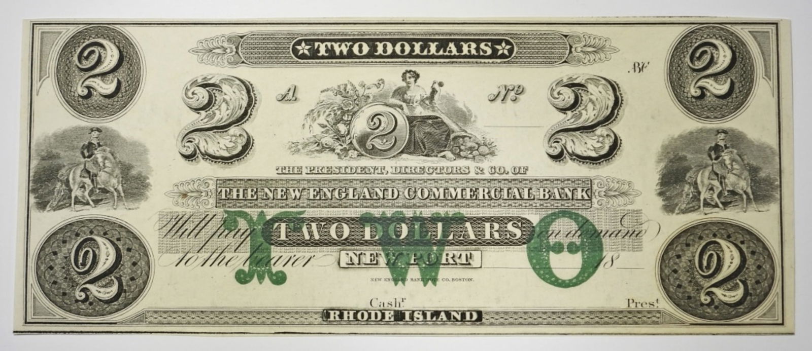 18xx $2 RHODE ISLAND OBSOLETE CURRENCY (1 of 2)