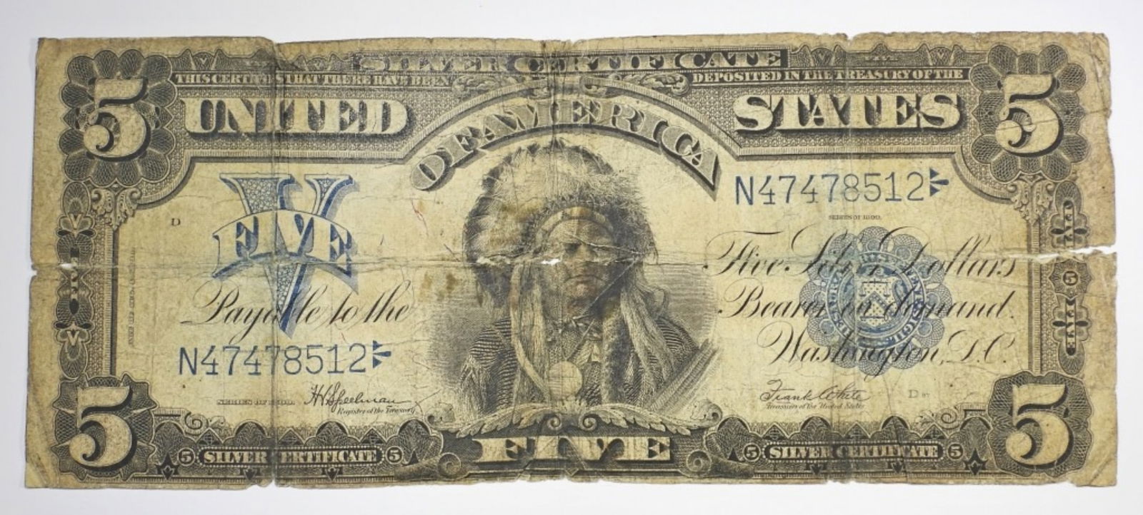 1899 $5 INDIAN CHIEF SILVER CERTIFICATE (1 of 2)