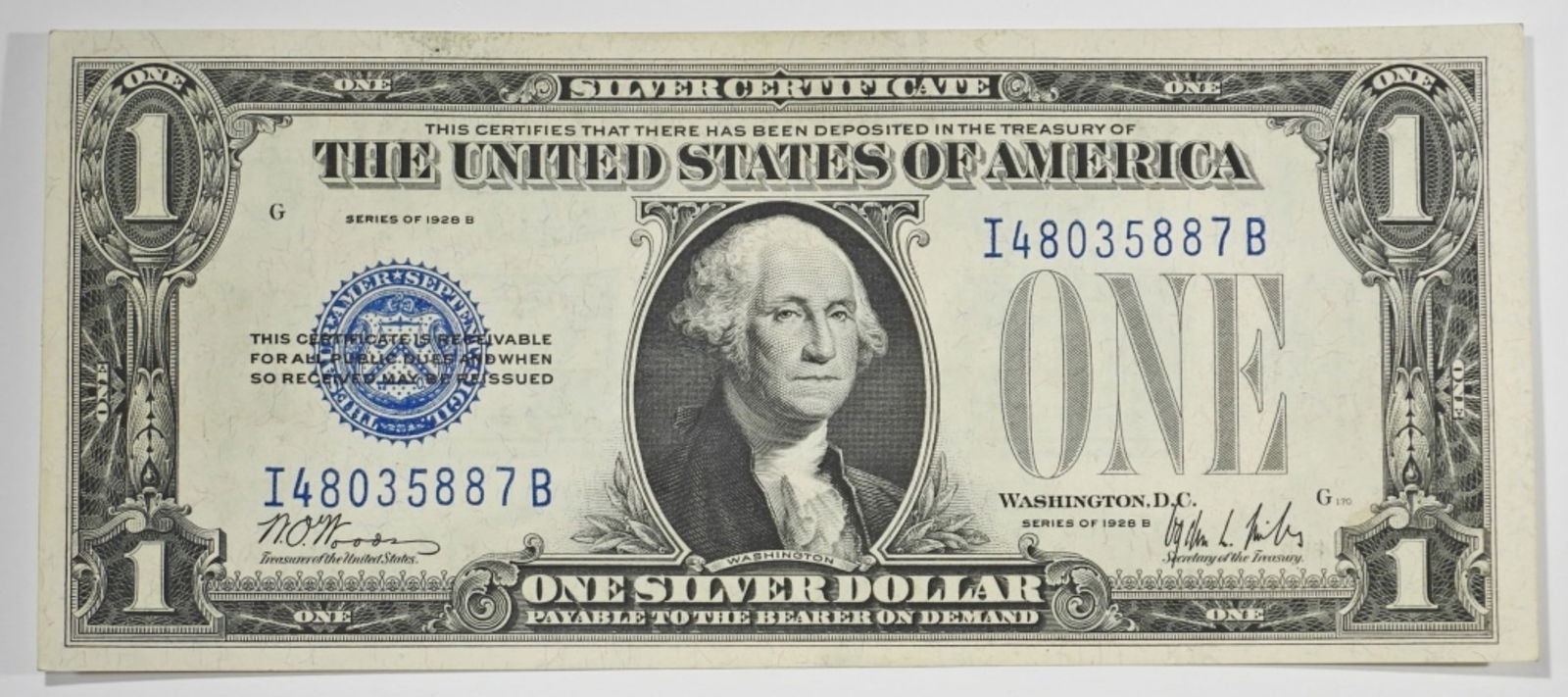 1928B $1 "FUNNY BACK" SILVER CERTIFICATE (1 of 2)