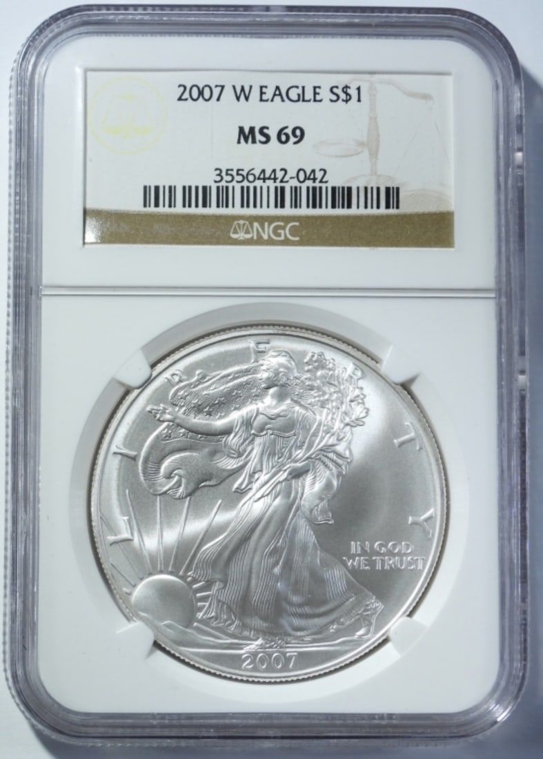 2007-W AMERICAN SILVER EAGLE NGC MS-69 (1 of 4)