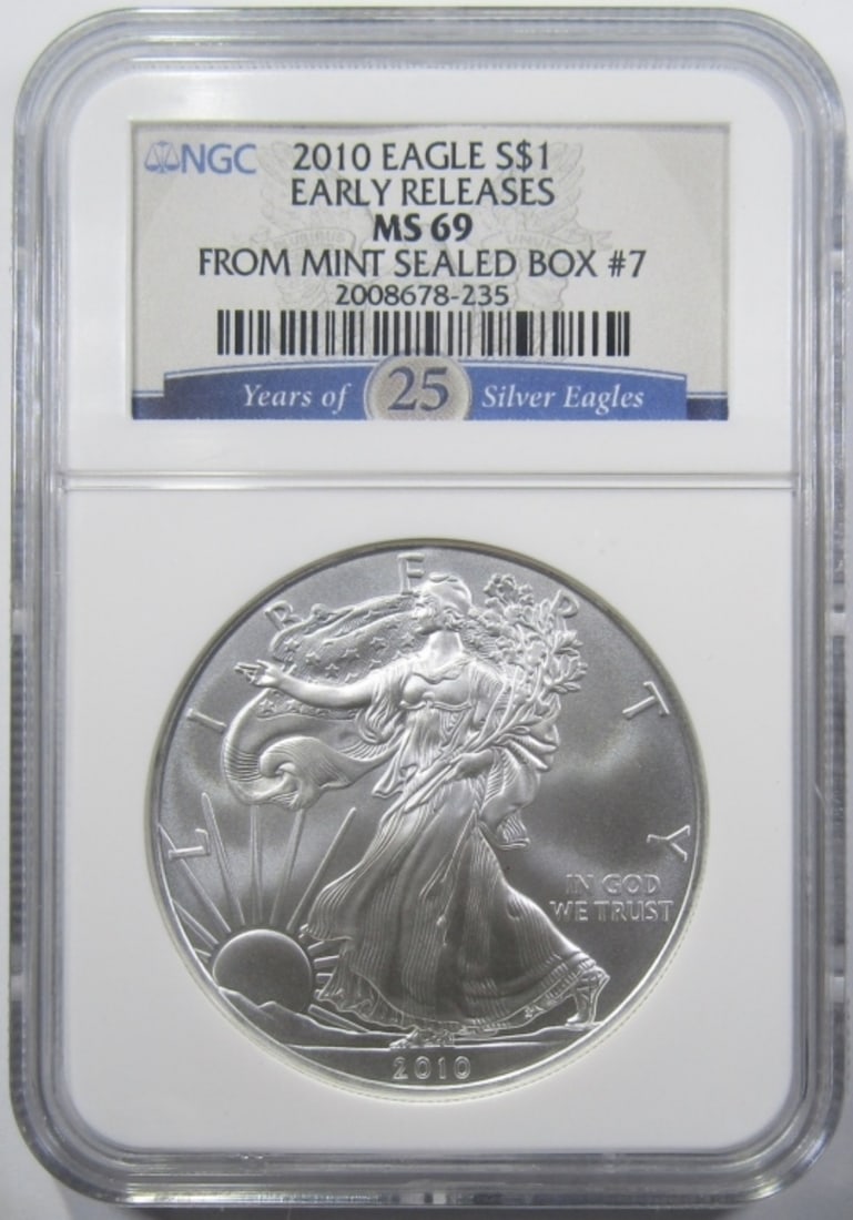 2010 AMERICAN SILVER EAGLE NGC MS-69 (1 of 4)