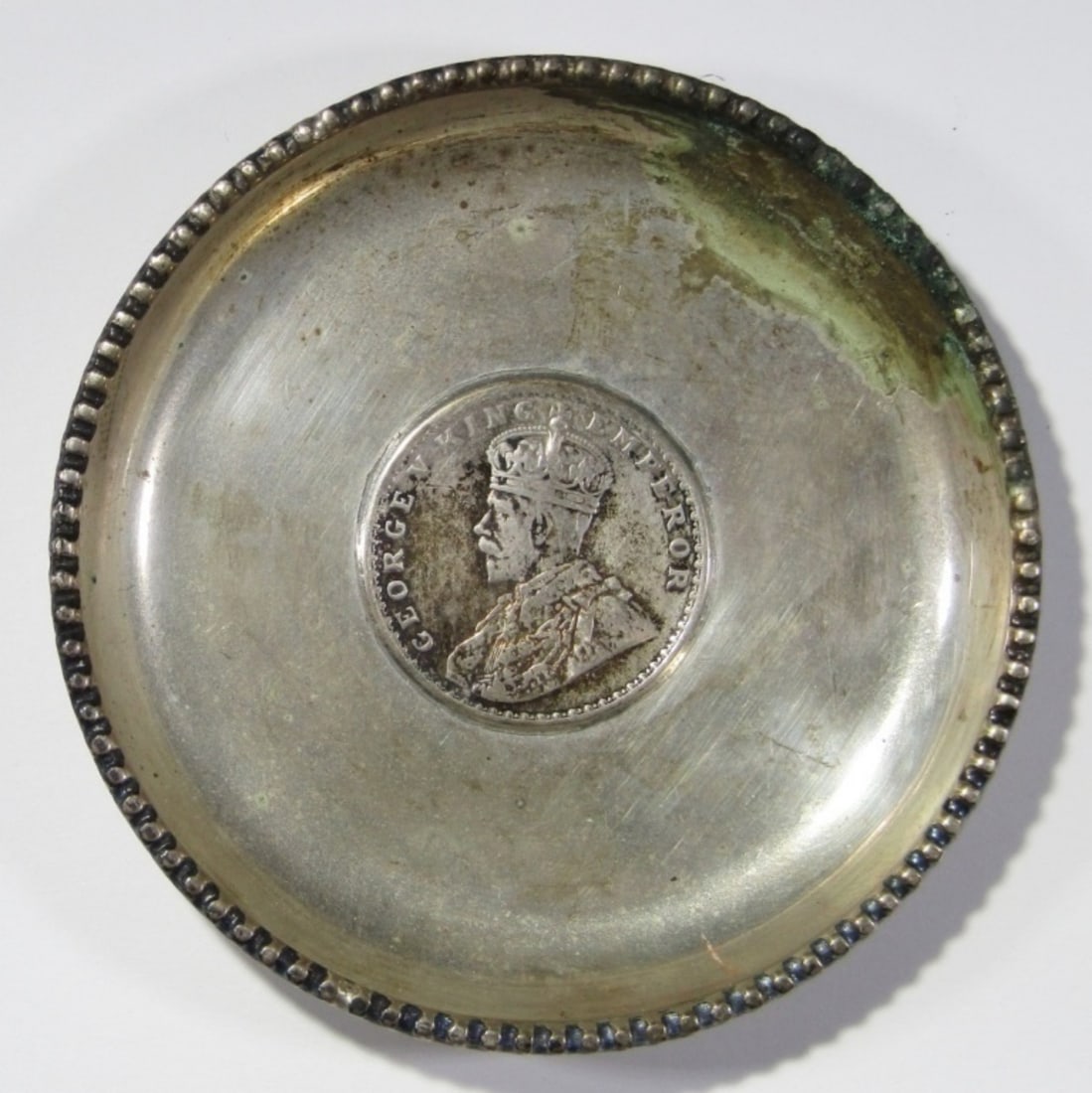 1919 BRITISH INDIA ONE RUPEE COIN DISH (1 of 5)