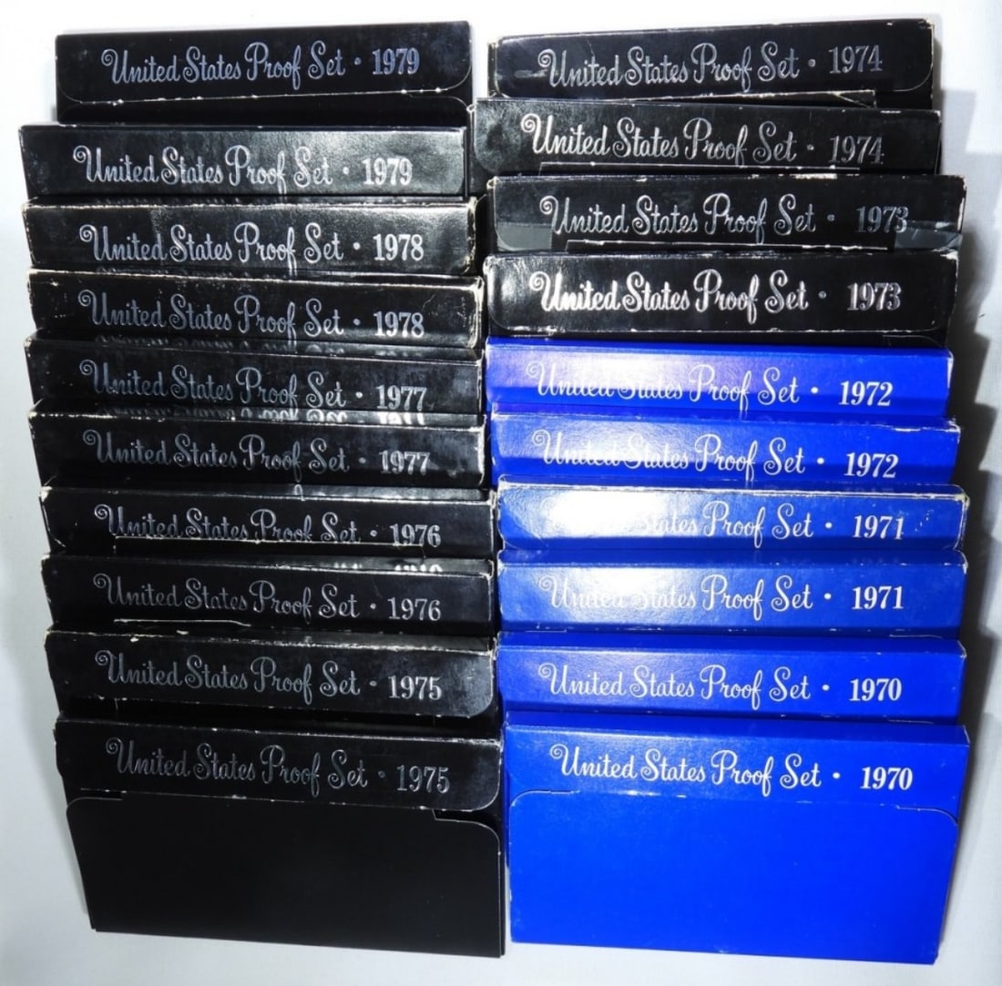 (20) 1970's U.S. MINT PROOF SETS IN OGP (1 of 2)