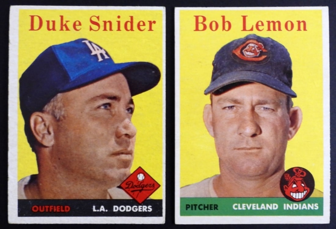1958 TOPPS #88 DUKE SNIDER & #2 LEMON: VGEX+/EX