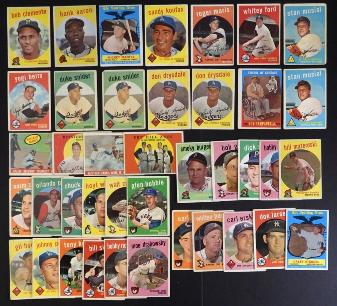 1959 Topps STAR CARD LOT - MANTLE, AARON (1 of 4)
