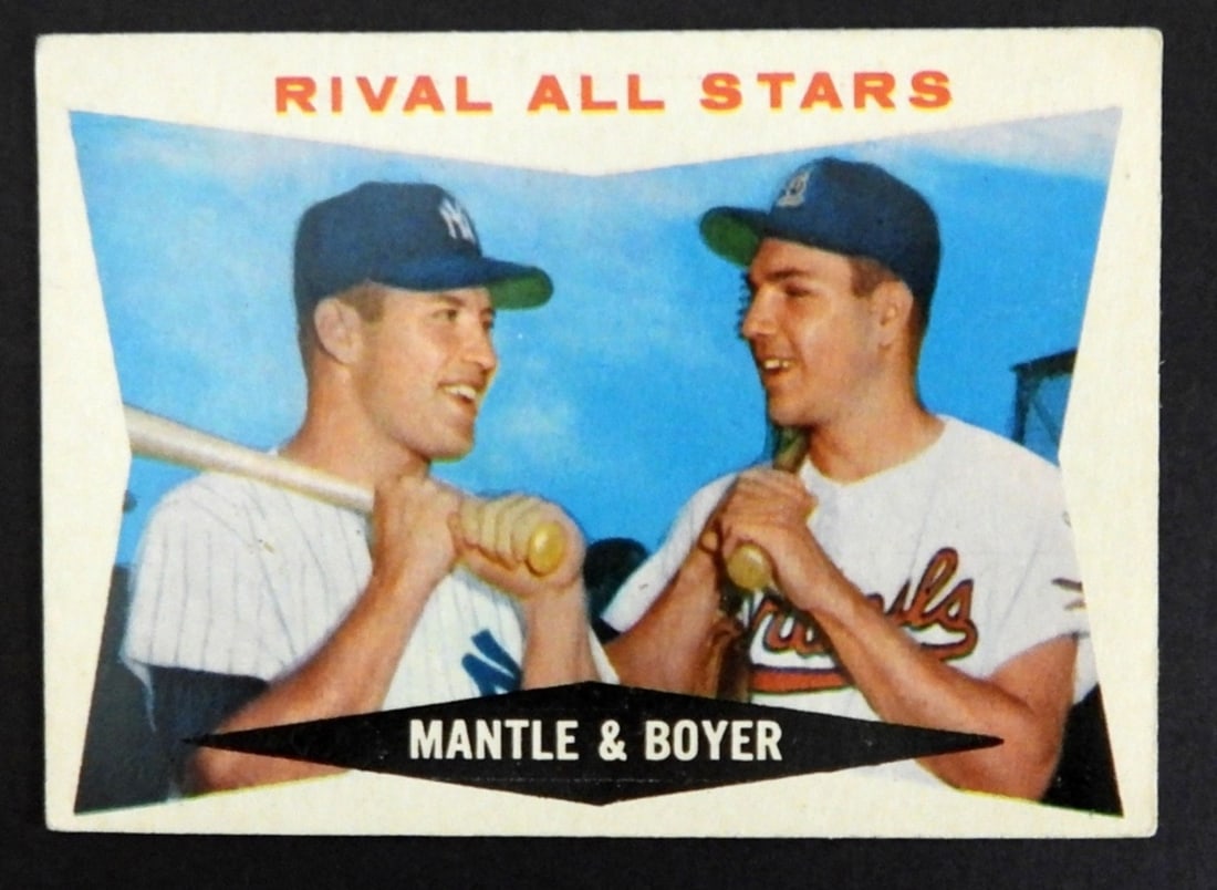 1960 TOPPS #160 MANTLE / BOYER RIVAL AS (1 of 2)