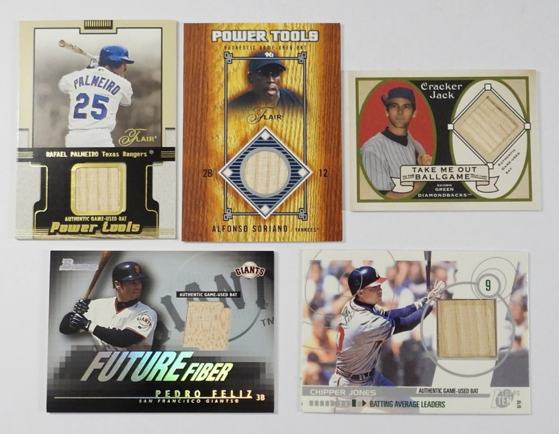 (5) GAME-USED BAT BASEBALL CARDS (1 of 2)
