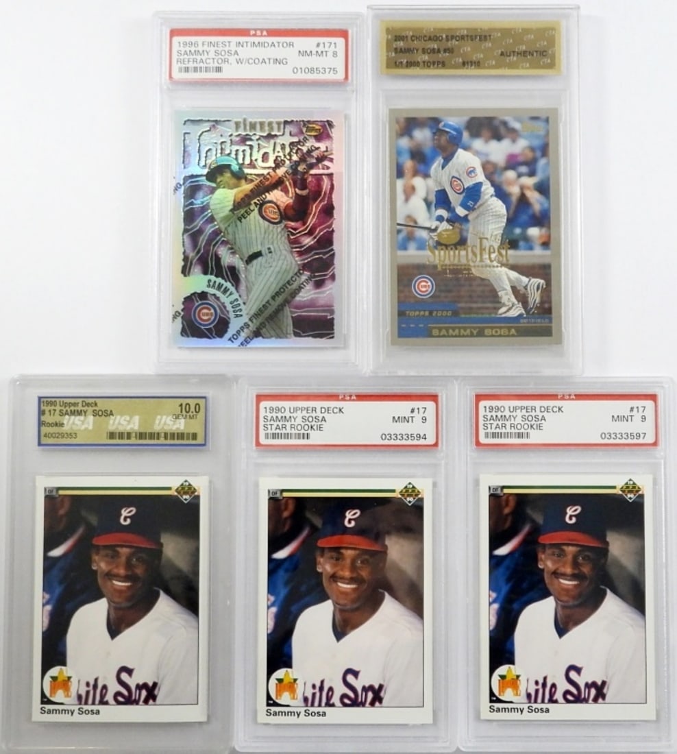 (5) SAMMY SOSA GRADED BASEBALL CARDS (1 of 2)