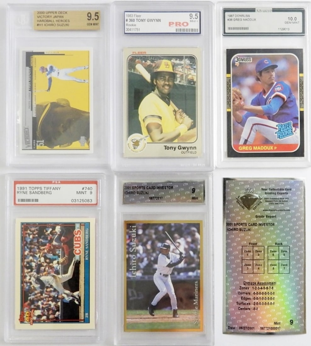 (5) GRADED BASEBALL STARS / ROOKIES (1 of 2)