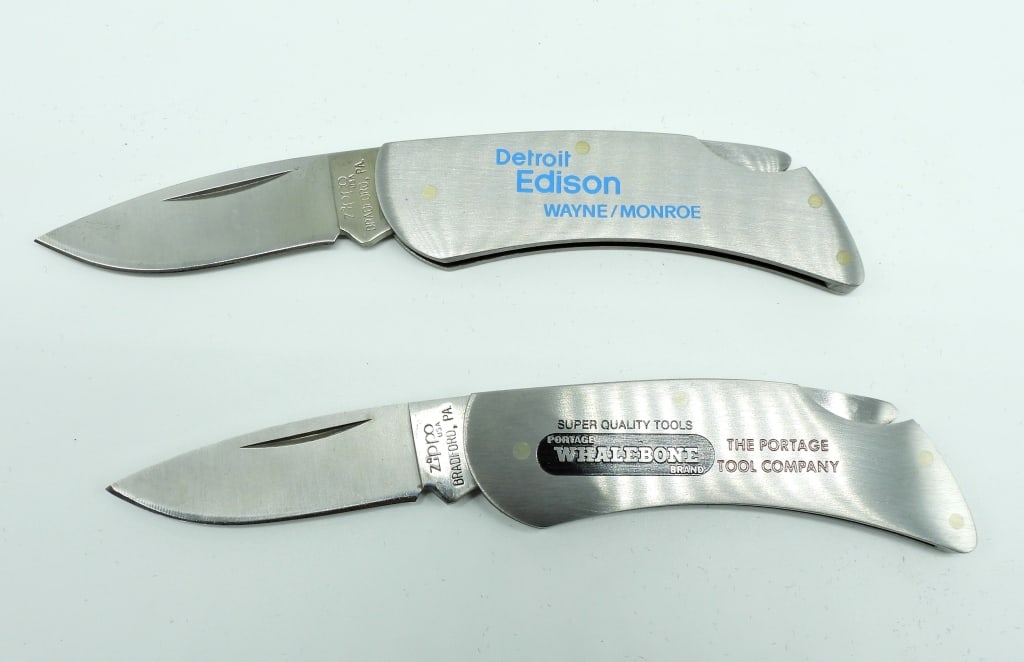 (2) ZIPPO POCKET KNIVES W/ ADVERTISEMENT (1 of 3)