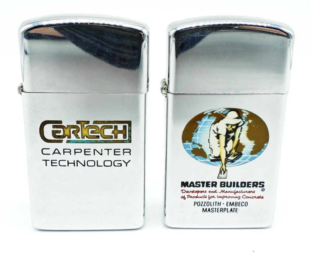1965 & 1975 ADVERTISING SLIM ZIPPO LIGHTERS (1 of 4)