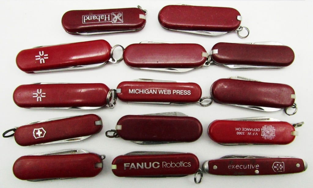 (14) Vintage Keychain Red Pocket Multi-Tool/Knives (1 of 2)