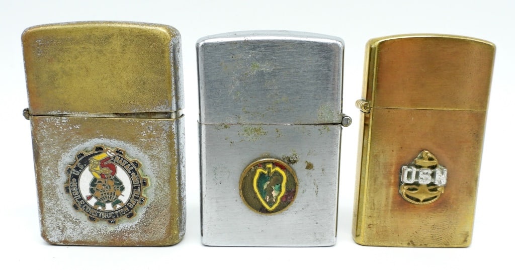 (3) VINTAGE MILTARY LIGHTERS (1 of 3)