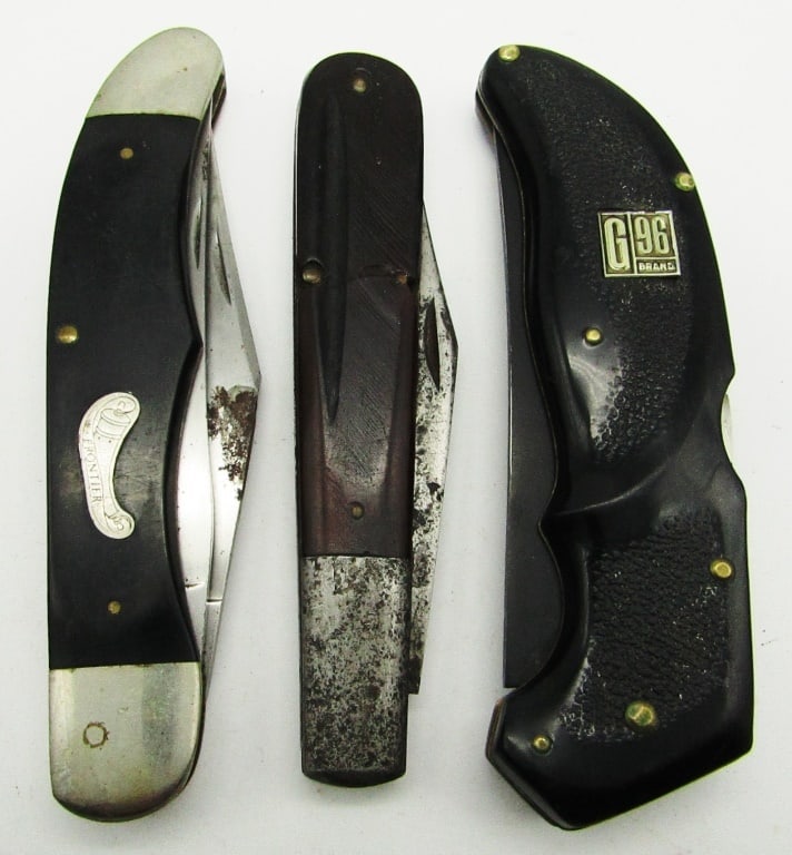 (3) Vintage Large Folding Pocket Knives (1 of 5)