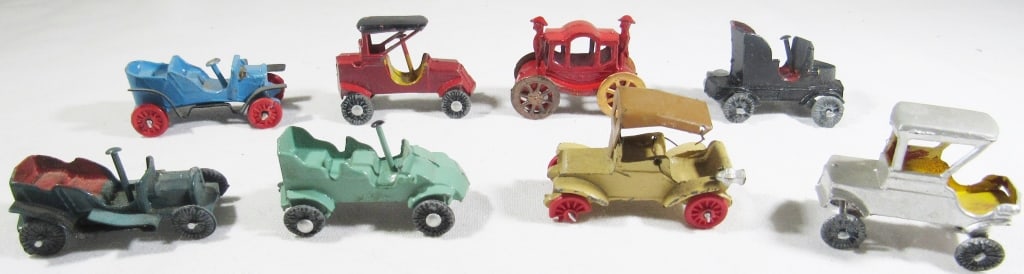 (8) YESTERYEAR MINI CARS - NO MFG on BOTTOM: NO STAMPS / MAKERS / MFG