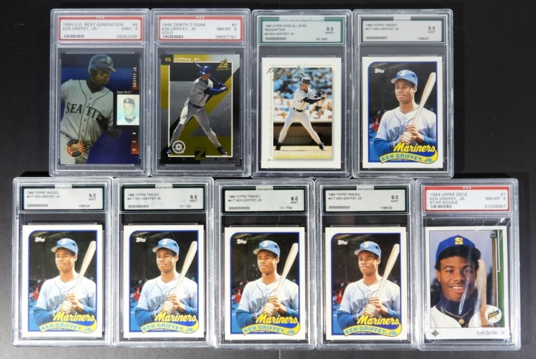 (5) 89tt Griffey Jr, (1) 89 Upper Deck Auction