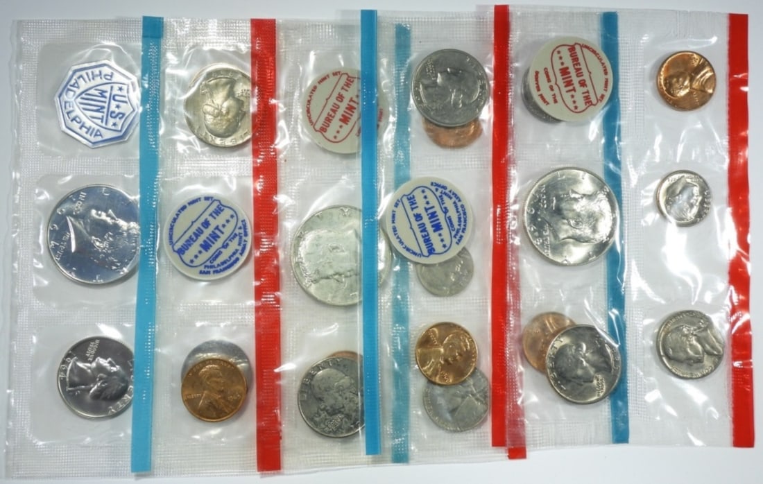(5) U.S. MINT CELLO COIN SETS (1) 1964 P (1 of 2)