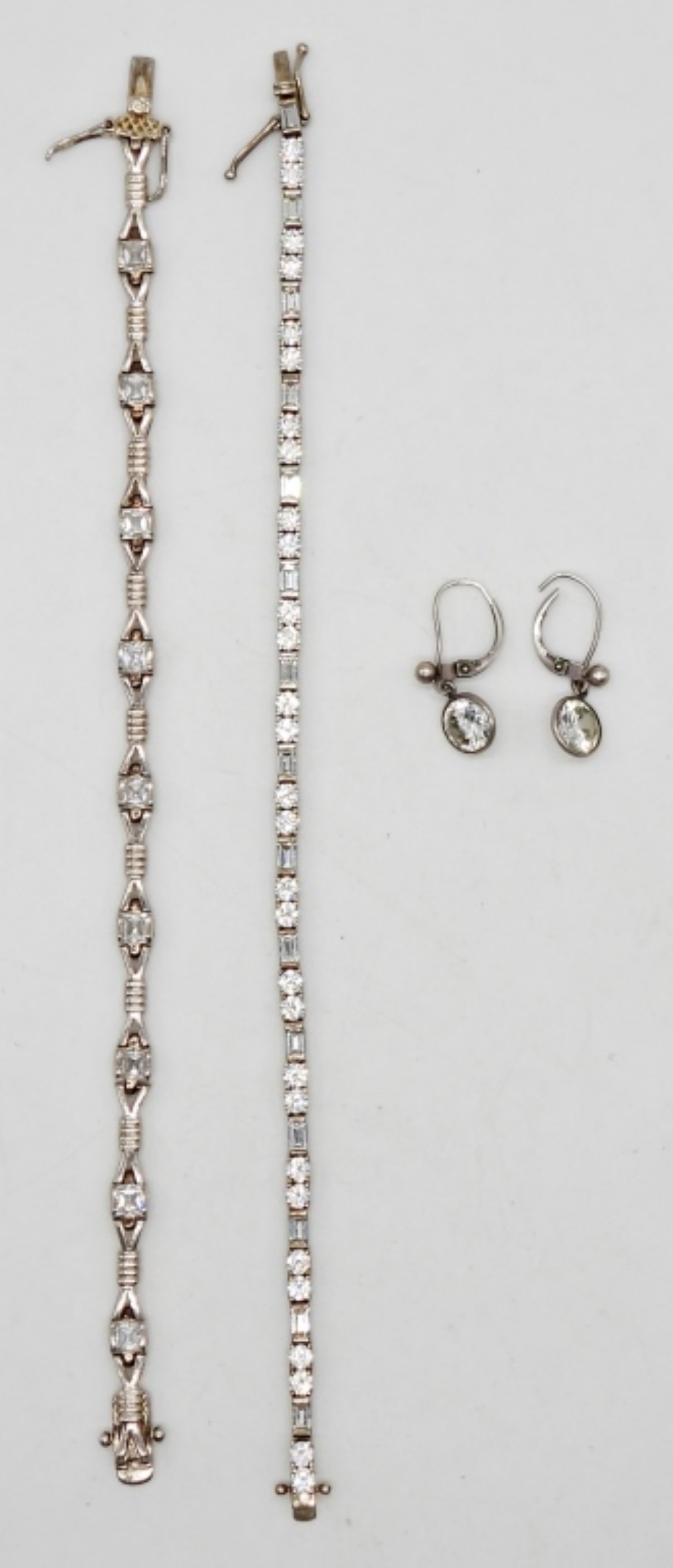 (2) STERLING BRACELETS (1) PAIR EARRINGS (1 of 2)