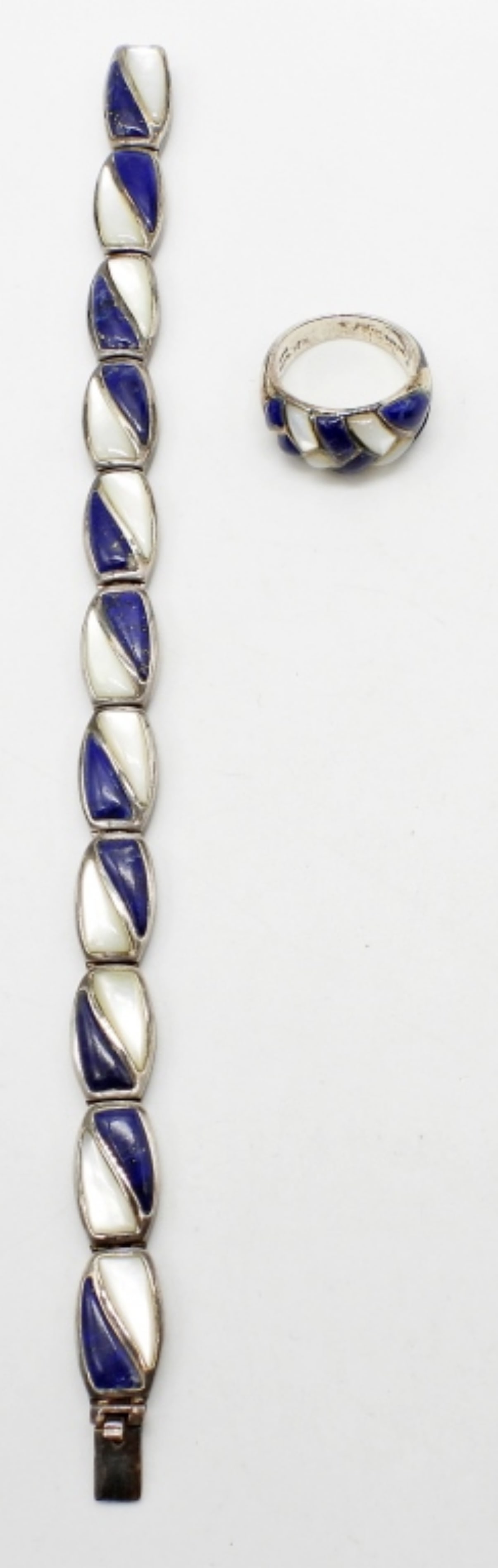 STERLING SILVER BRACELET, MATCHING RING (1 of 4)