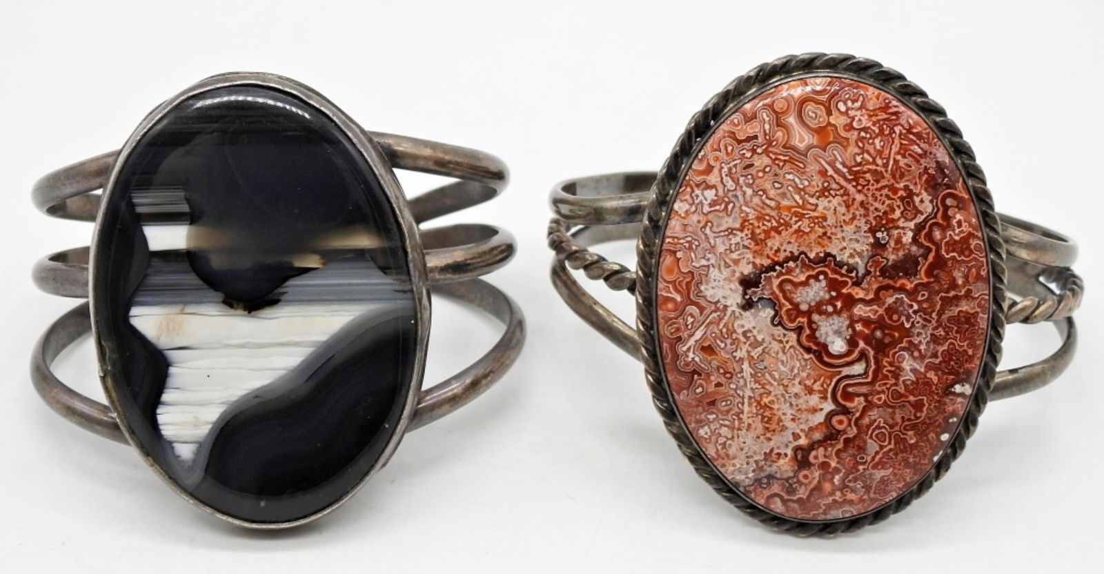 (2) STERLING SILVER CUFF STYLE BRACELETS (1 of 2)