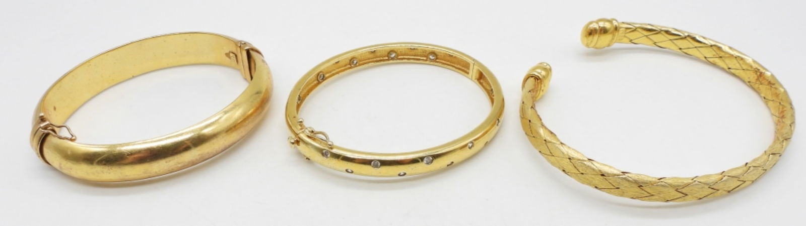 (3) STERLING GOLD TONE BRACELETS (1 of 2)