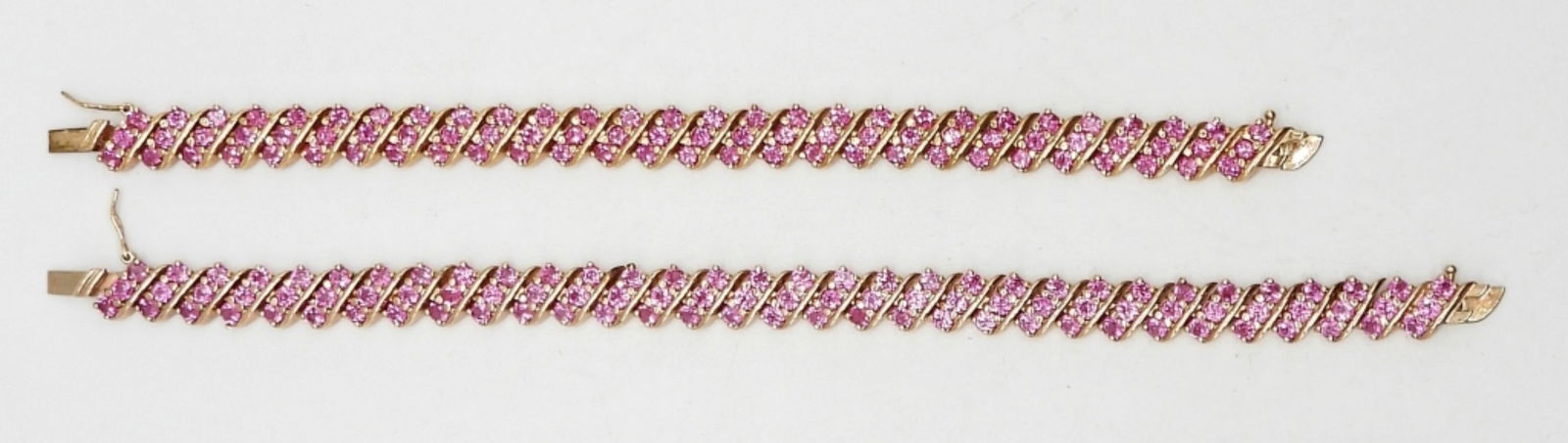 (2) STERLING GOLD TONE TENNIS BRACELETS (1 of 2)