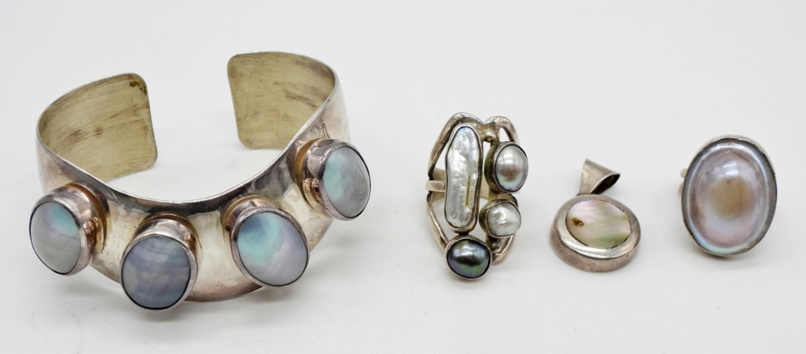 STERLING SILVER & MOONSTONE JEWELRY LOT (1 of 2)