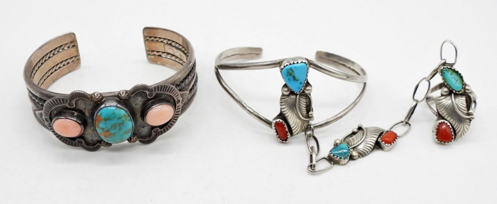 STERLING CUFF BRACELET & SLAVE BRACELET (1 of 2)