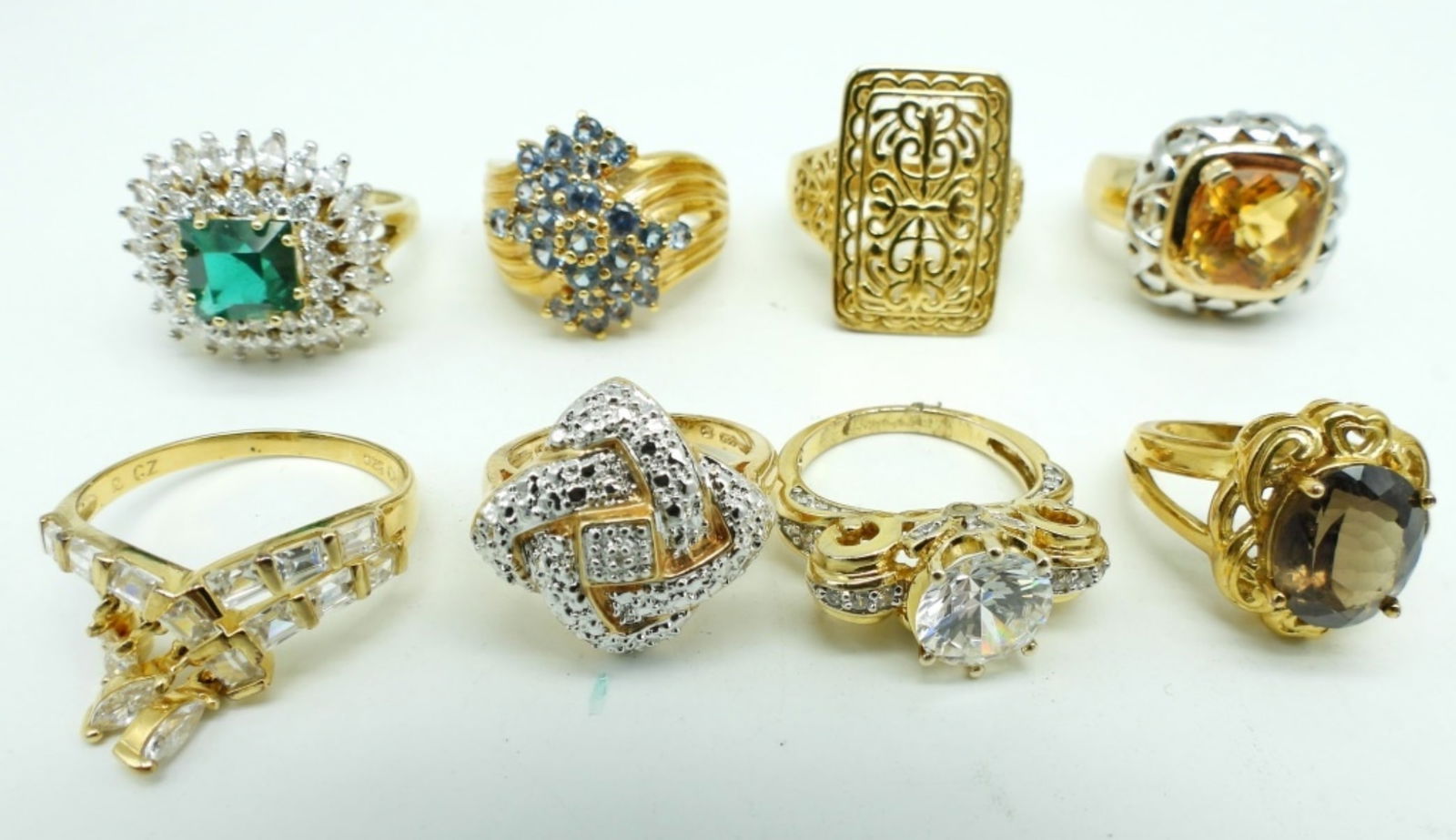 (8) GOLD TONE STERLING RINGS (1 of 5)