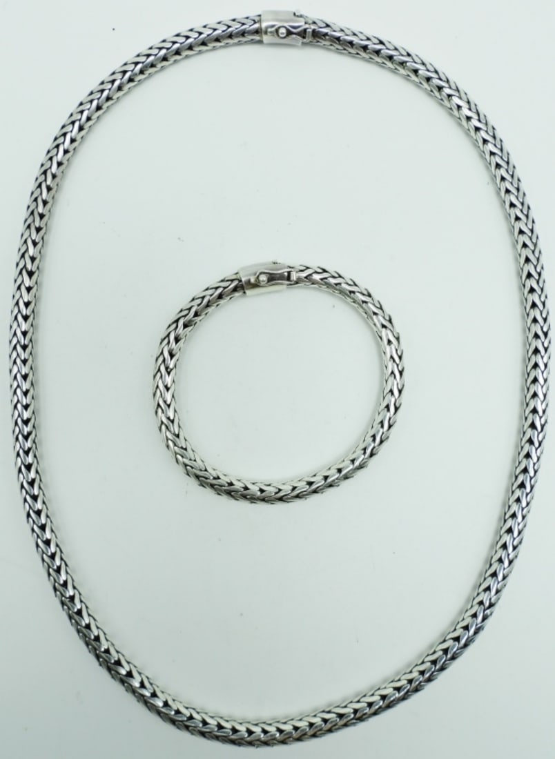 BYZANTINE STERLING NECKLACE AND BRACELET SET (1 of 2)