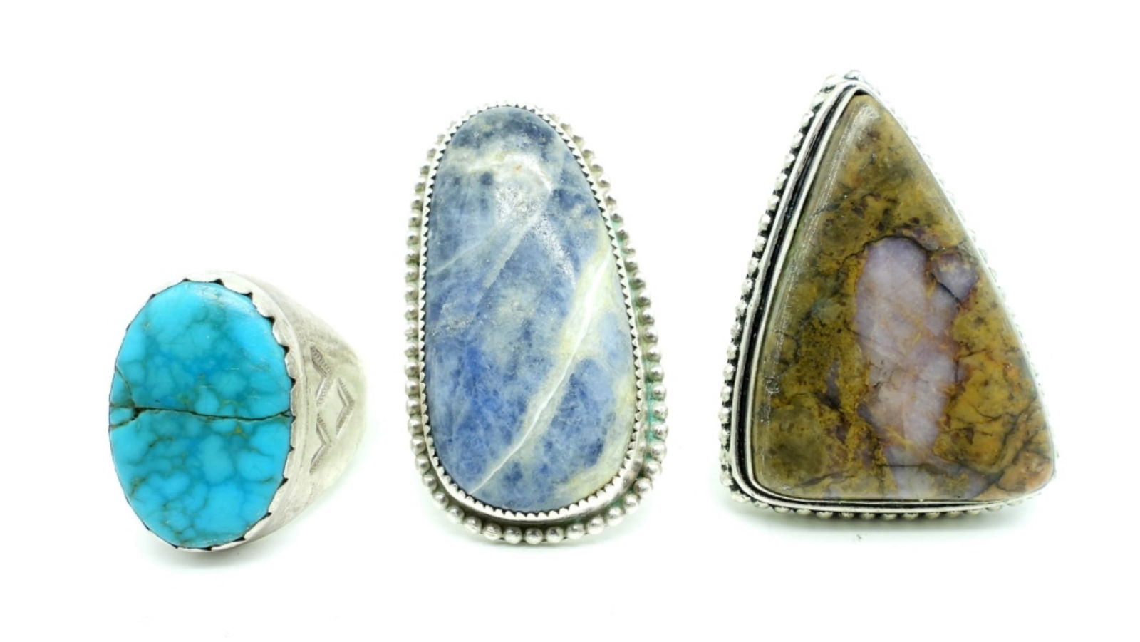 (3) CHUNKY WOMEN'S STERLING RINGS (1 of 5)