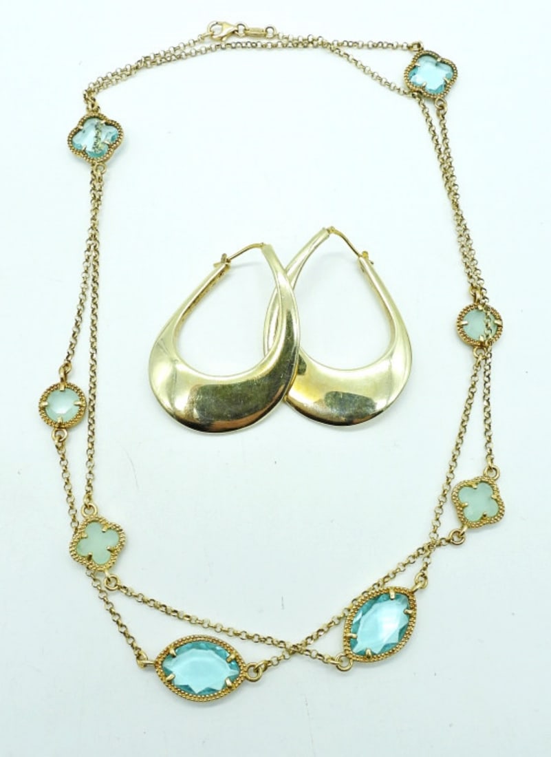ITALY 925 STERLING NECKLACE & EARRING SET (1 of 2)