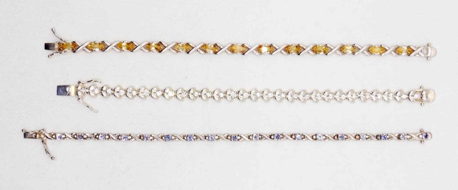 (3) STERLING SILVER TENNIS BRACELETS (1 of 2)