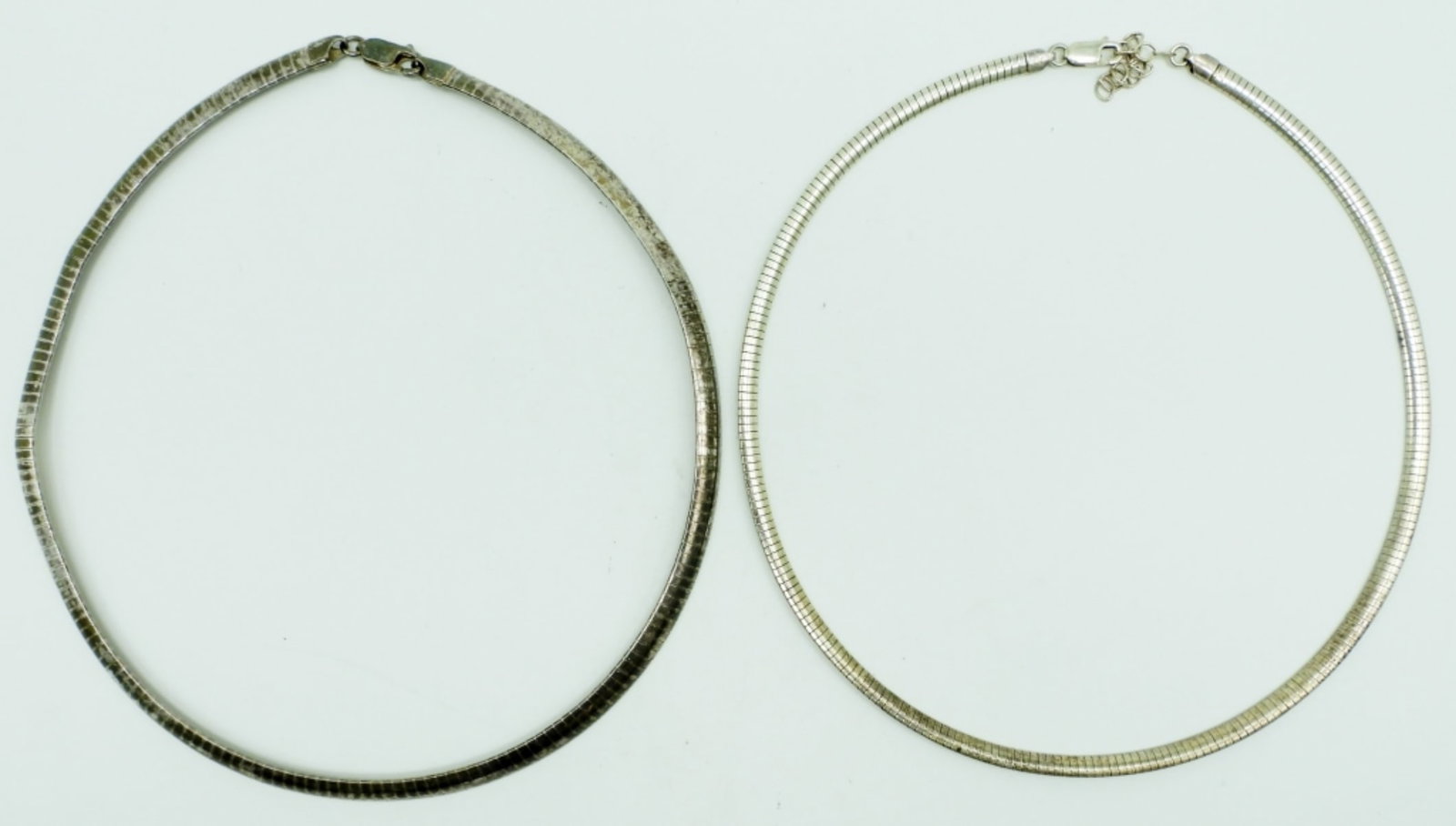 2- STERLING NECKLACES - BOTH OMEGA STYLE: 30.4 DWT