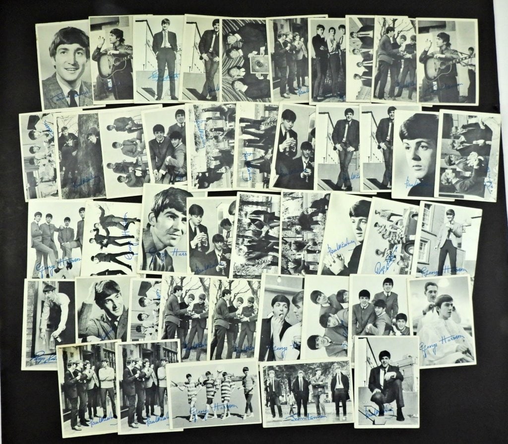 44-1964 TOPPS B&W BEATLES CARDS: NICE MIX - MOSTLY DIFFERENT - SOME DUPLICATES - NICE EX