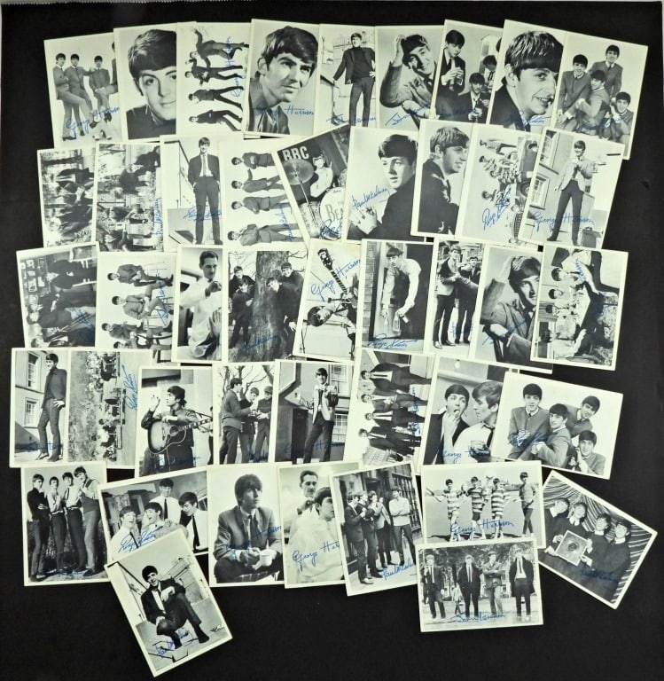 44-1964 TOPPS B&W BEATLES CARDS: NICE MIX - MOSTLY DIFFERENT - SOME DUPLICATES - NICE EX