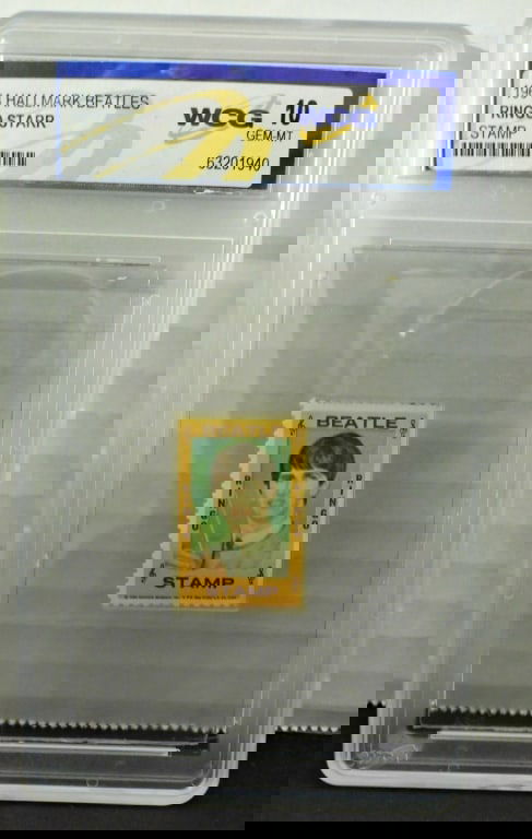 1964 HALLMARK BEATLES RINGO STARR STAMP: GRADED WCG 10 GEM-MT