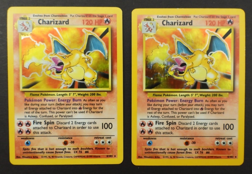 (2) POKEMON LV76 #6 CHARIZARD HOLO 4/102: NICE CONDITION