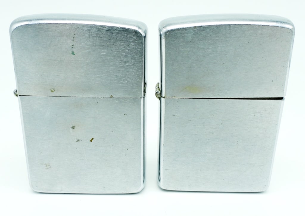 (2)PAT.2517191 ZIPPO LIGHTERS: 1960 & 1966, USED CONDITION, MATCHING INSERTS